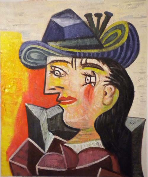 store falso d'autore Woman with blue hat di Picasso